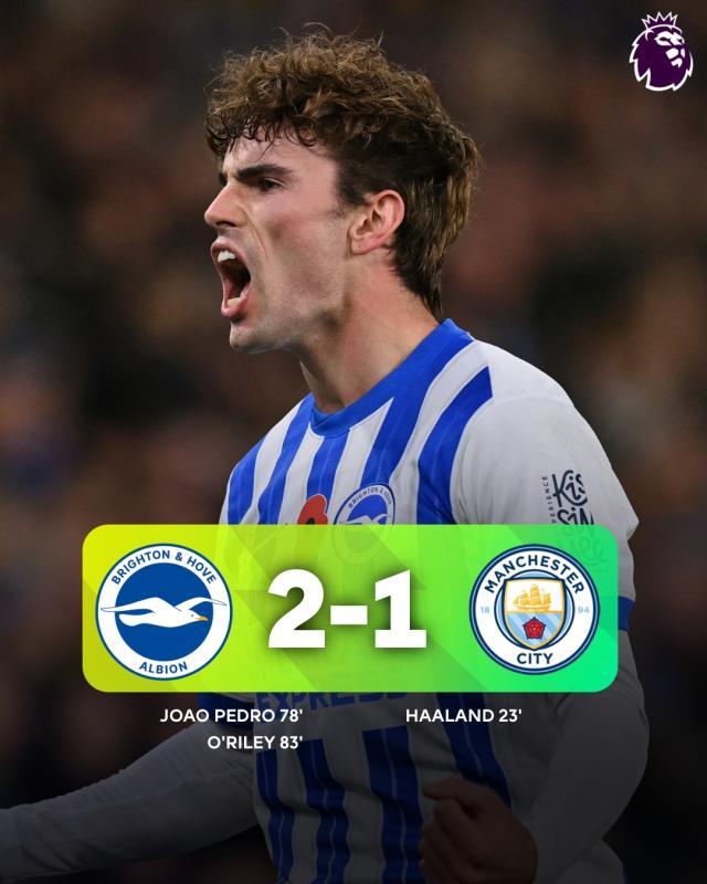 leyu.com-【英超】曼城客场1比2遭布莱顿逆转吞下四连败